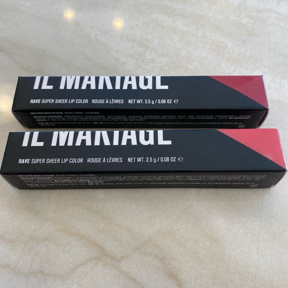 IL MAKIAGE 2 Rave Super Sheer Lip Colors Samui and Rio new never opened